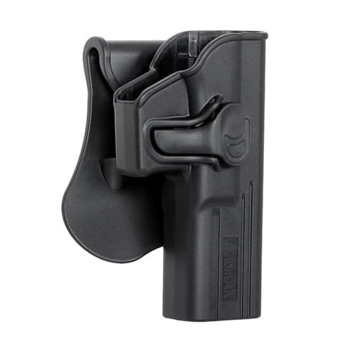 Funda de pistola Glock de plástico, derecha, negra, modelo AMX009-BK
