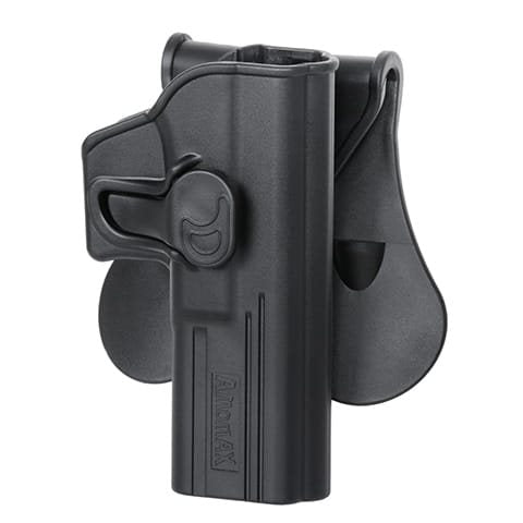 Funda de pistola Glock de plástico, derecha, negra, modelo AMX009-BK