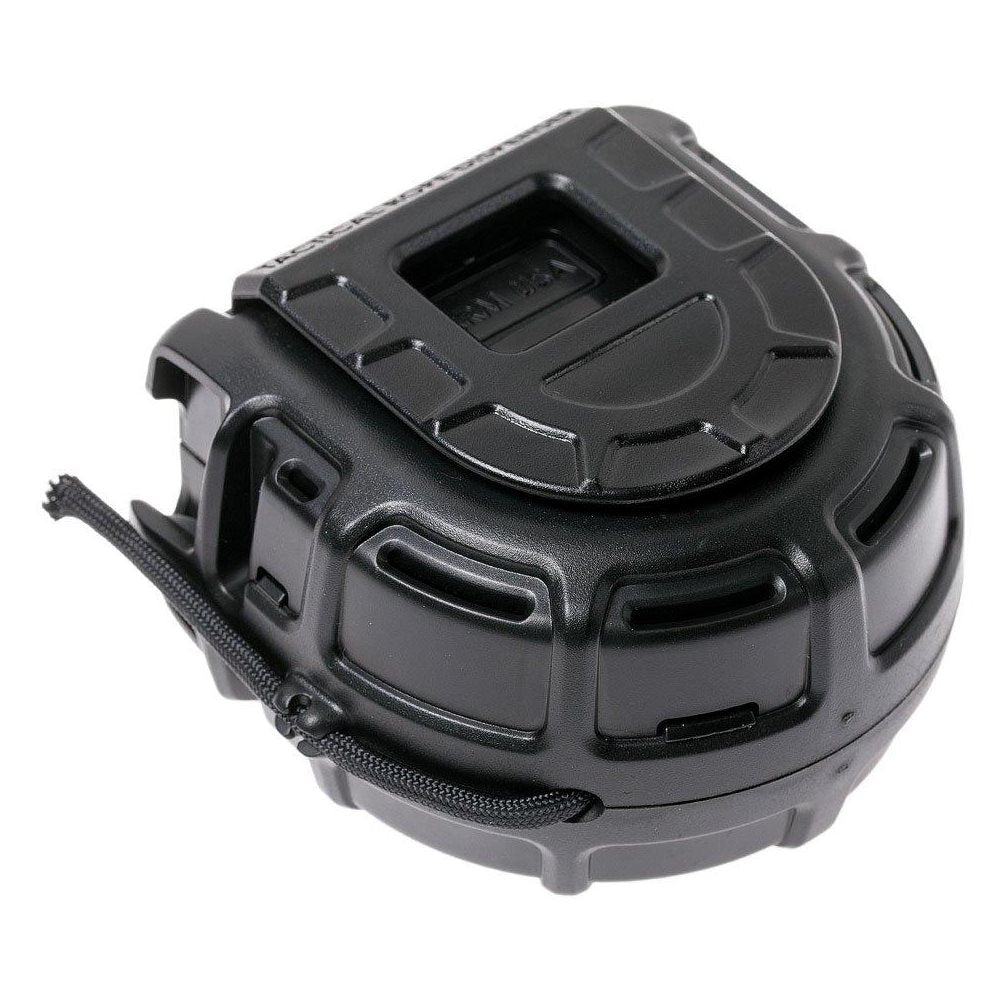 Dispensador con cuerda de 15 m negro, incluye cortador y clip para cinturón