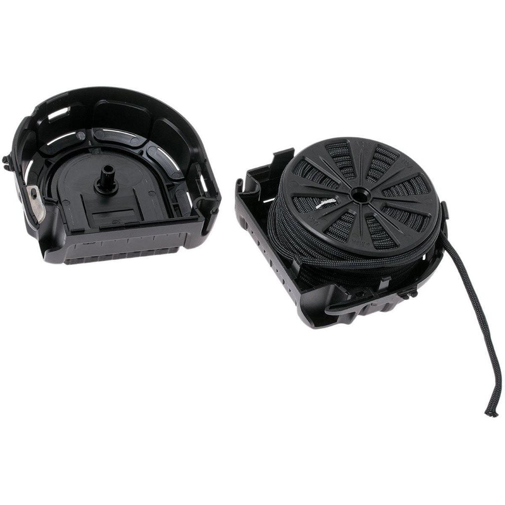 Dispensador con cuerda de 15 m negro, incluye cortador y clip para cinturón