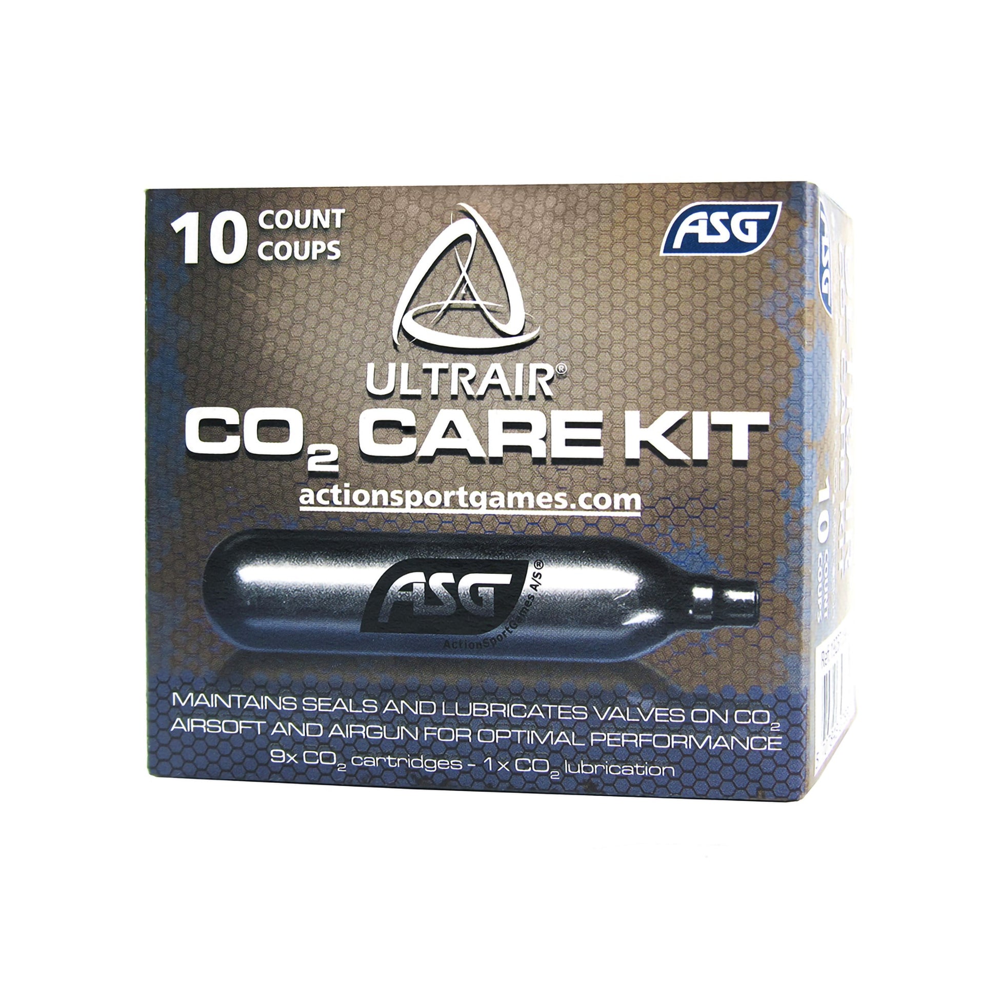 Pack de 10 cápsulas CO2 12g (9 estándar + 1 con silicona) para dispositivos CO2