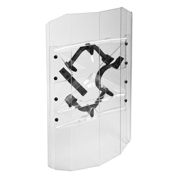 Escudo antiimpacto universal policarbonato 3 mm 570 x 1000 mm agarre mano libre 4,25 kg
