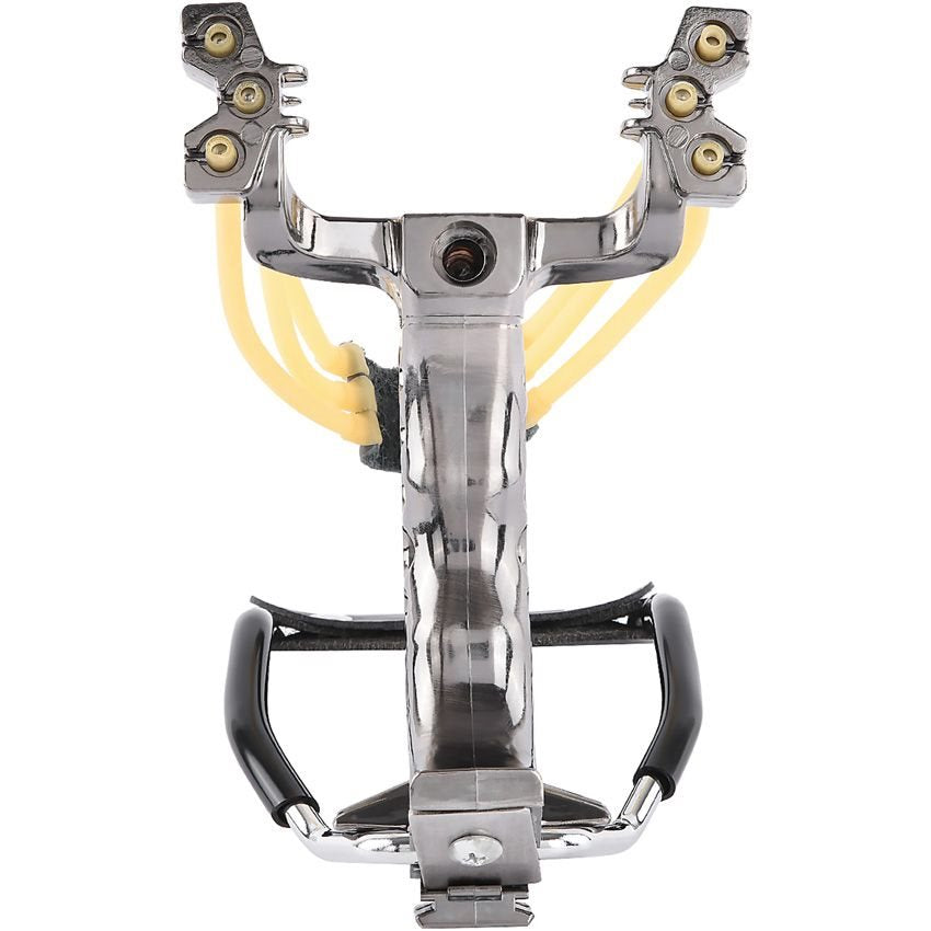 Tirachinas AXIS BLADE plateado, cuerpo de aluminio y plástico, ambidiestro