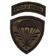 Parche SPECIÁLNÍ BRIGÁDA vz.95 camuflaje, dos piezas, 7×8 y 7×2,5 cm
