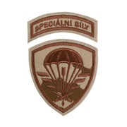 Parche Nášivka SPECIÁLNÍ SÍLY vz.95 DESERT camuflaje desierto dos piezas 7x8 y 7x2,5 cm