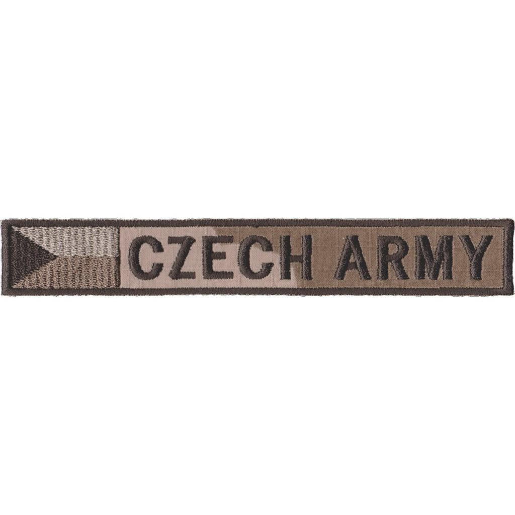 Parche textil bordado CZECH ARMY con bandera vz.95 DESERT, velcro, 140 x 25 mm