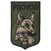 Parche emblema PSOVOD verde, tamaño aprox. 5,5 x 9 cm