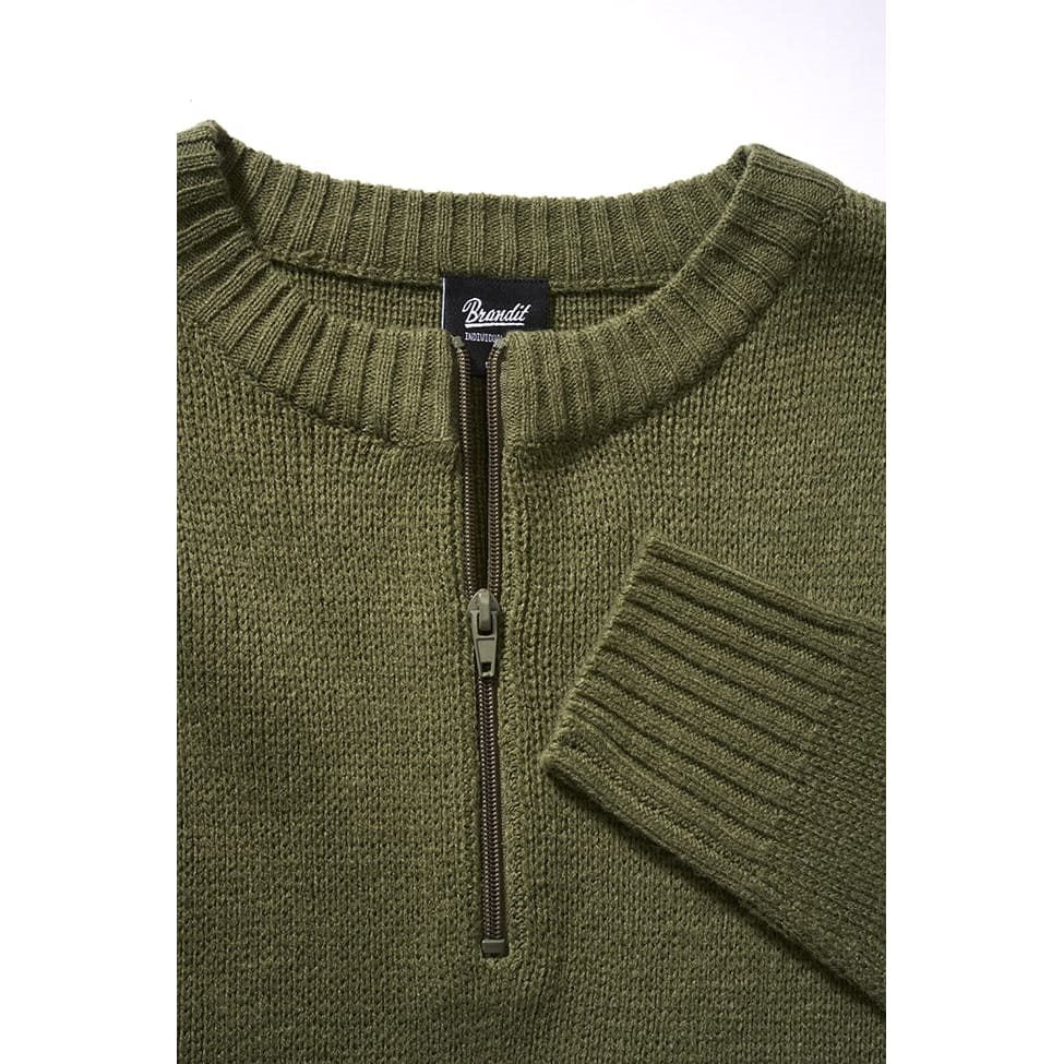 Jersey pullover Armee verde con cremallera 3/4 y puños elásticos