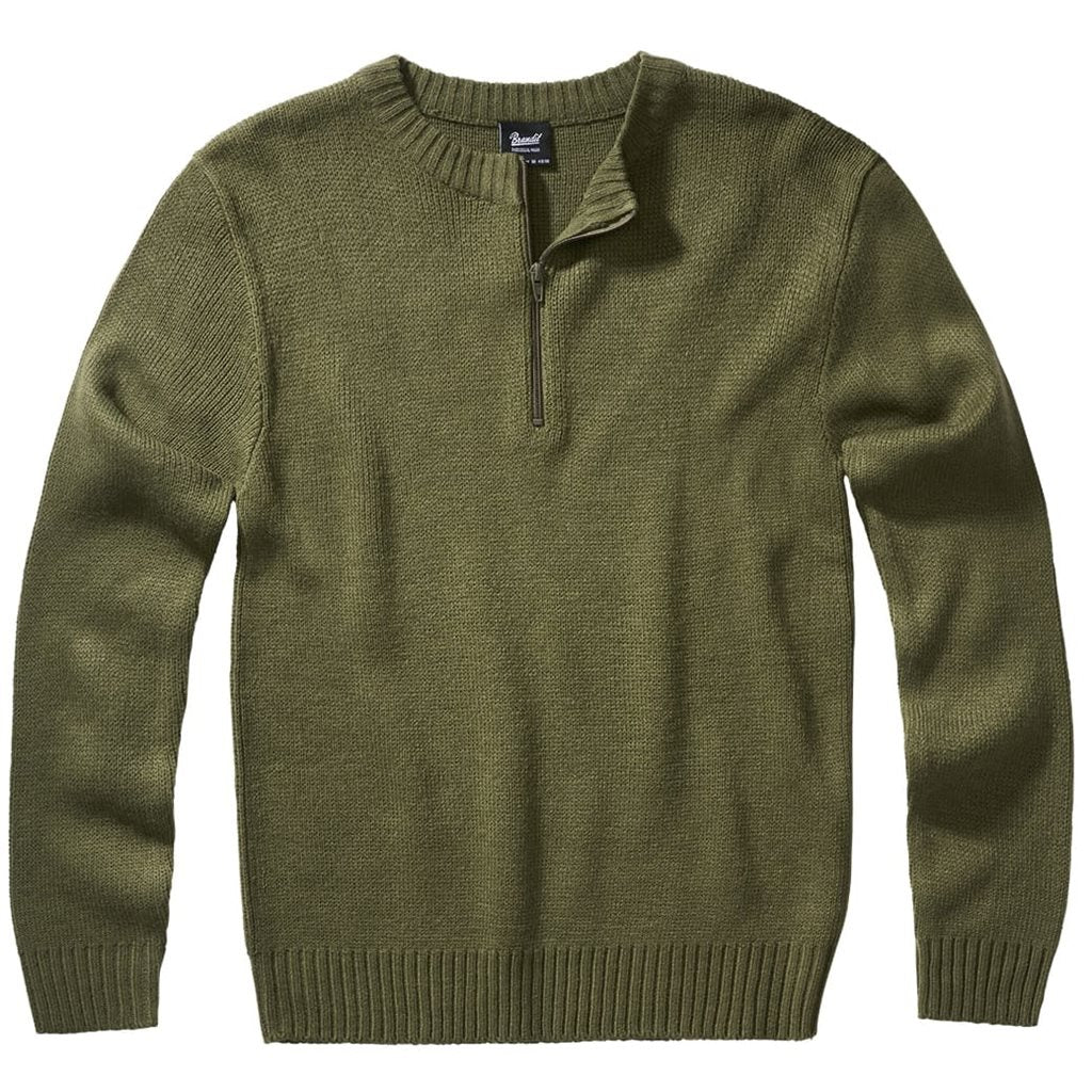 Jersey pullover Armee verde con cremallera 3/4 y puños elásticos