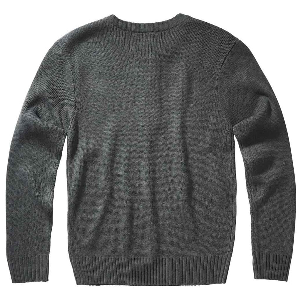 Pulóver militar gris con cremallera 3/4 y puños elásticos
