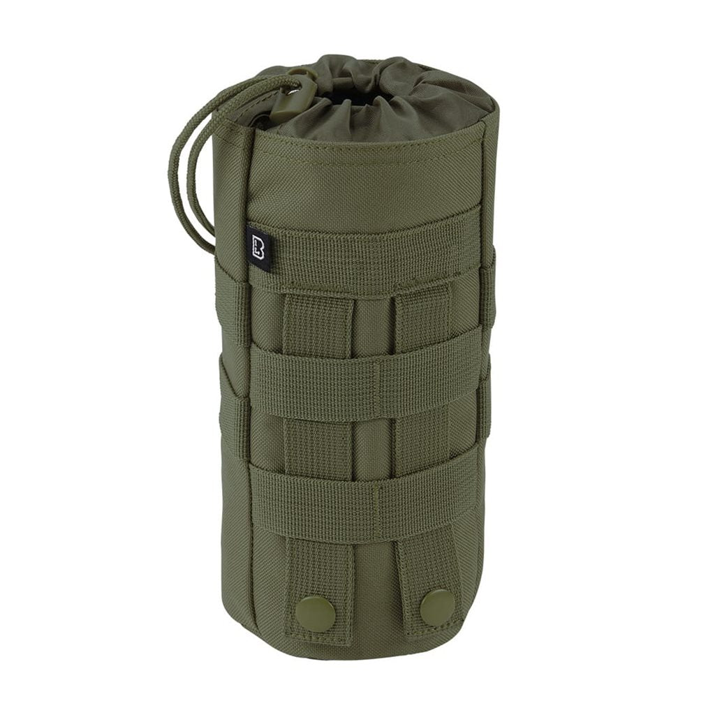 Funda para botella 0,5-1 l MOLLE verde en poliéster 600D, compatible con MOLLE/PALS y fijación al cinturón