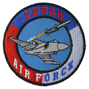 Parche textil bordado CZECH AIR FORCE con avión Gripen, color, 70x70 mm