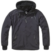 Chaqueta LUKE windbreaker negra, vista frontal y trasera