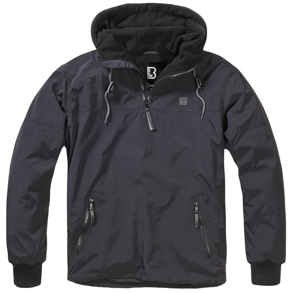 Chaqueta LUKE windbreaker negra, vista frontal y trasera