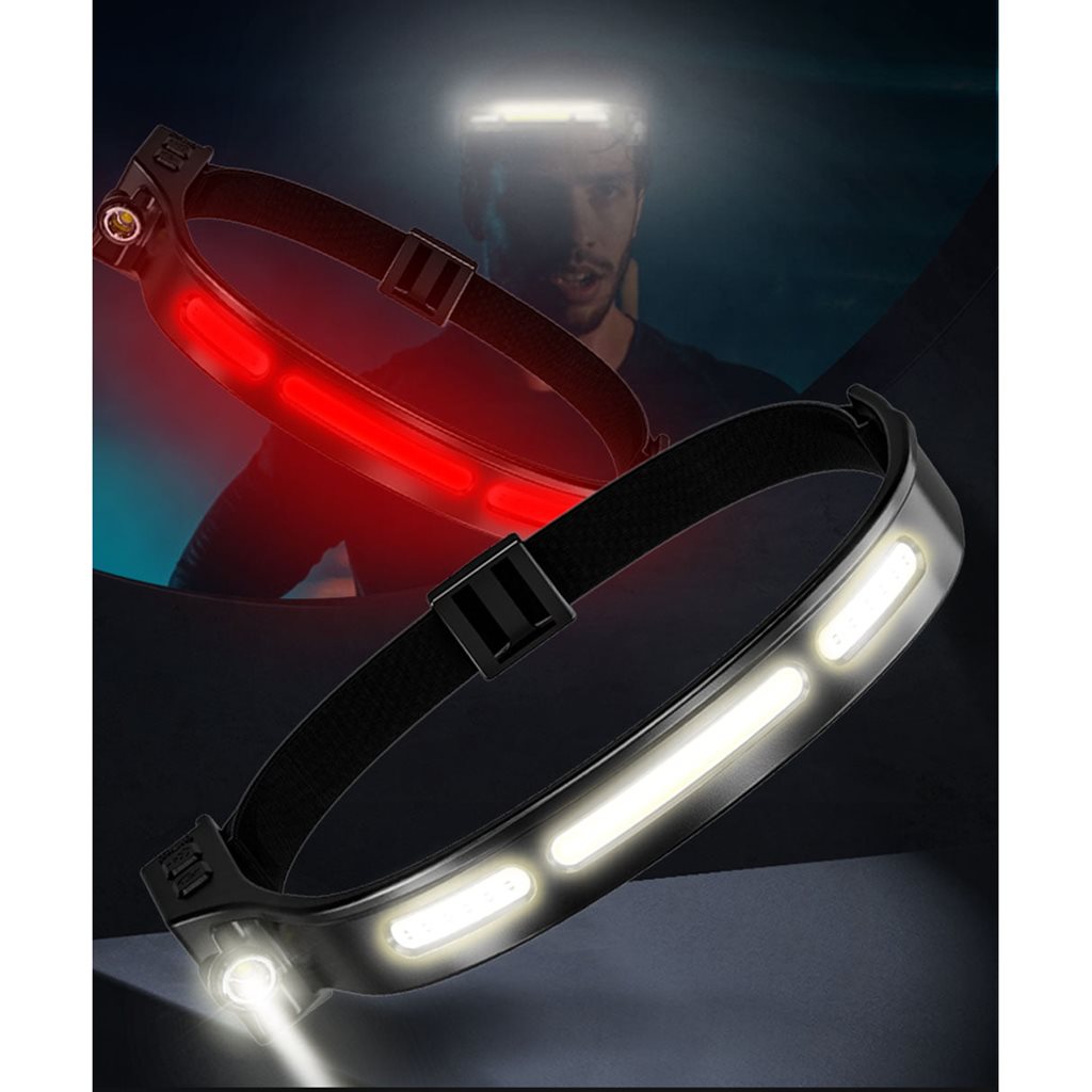 Linterna frontal recargable B47S-1 con banda ajustable y LED XPG de 500 lúmenes