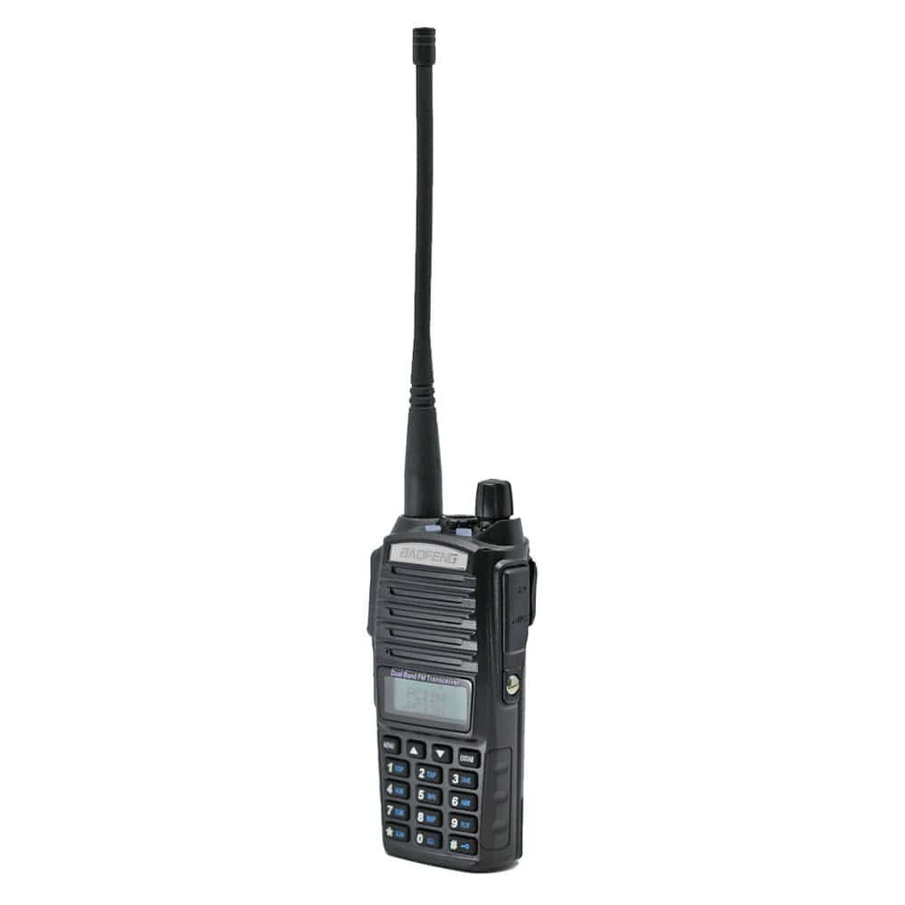 Radio portátil UV-82 HP 8W (UHF/VHF) negra con doble botón PTT