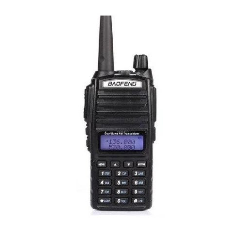 Radio portátil UV-82 HP 8W (UHF/VHF) negra con doble botón PTT