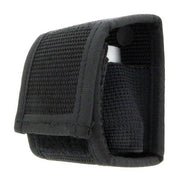 Funda negra BWB-01 para linterna de bastón telescópico, nylon con cierre velcro y clip metálico