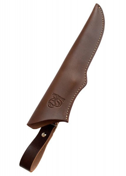 Cuchillo Bushcraft, mango de nogal impregnado con funda de cuero, BeaverCraft  BC-BSH1 - Espadas y Más