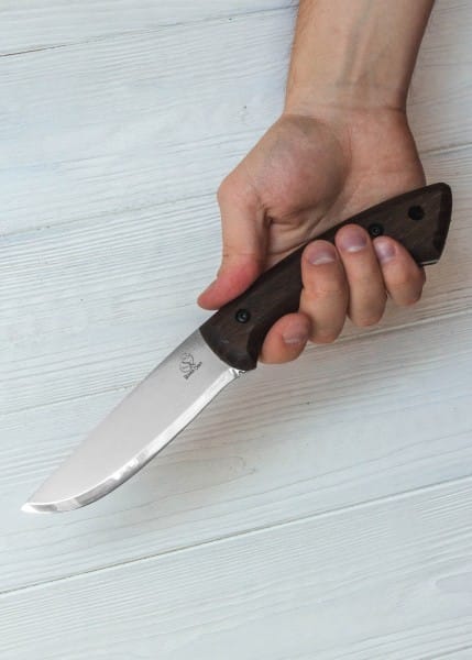 Cuchillo Bushcraft, mango de nogal impregnado con funda de cuero, BeaverCraft  BC-BSH1 - Espadas y Más