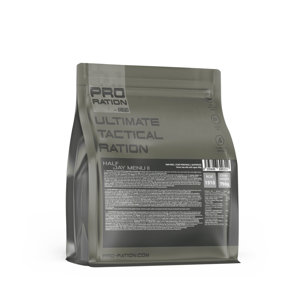 Ultimate Tactical Ration Half Day Menu II contenido completo - Supervivencia Extrema