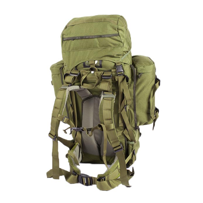 Mochila SMPS Berghaus Crusader RC verde con bolsillo para DragBag Long, vista frontal