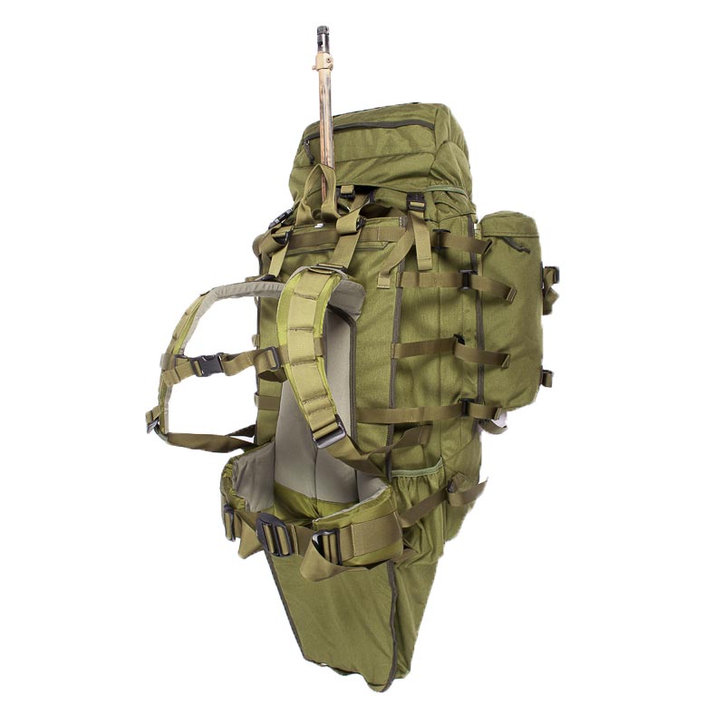 Mochila SMPS Berghaus Crusader RC verde con bolsillo para DragBag Long, vista frontal