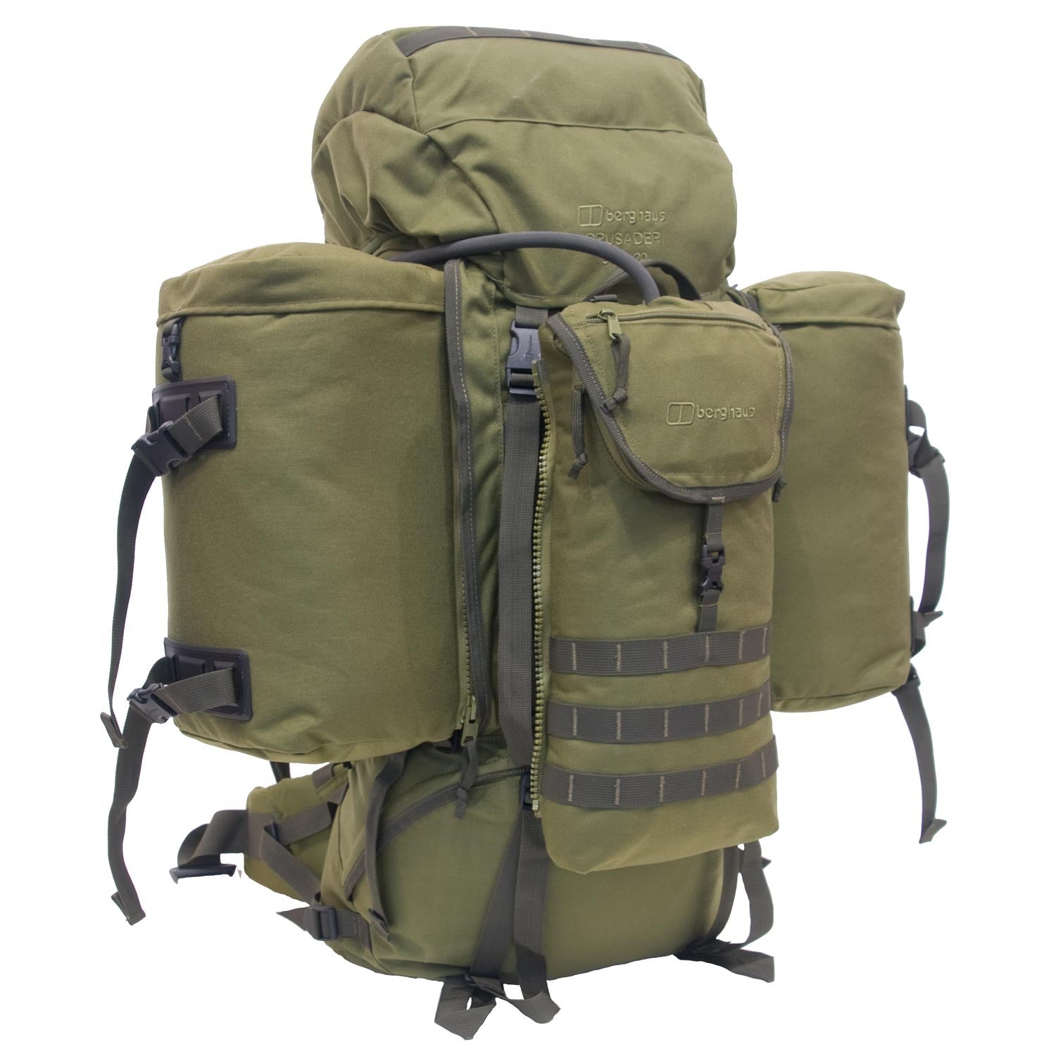 Mochila MMPS Crusader III 90+20L verde con diseño militar robusto y correas visibles