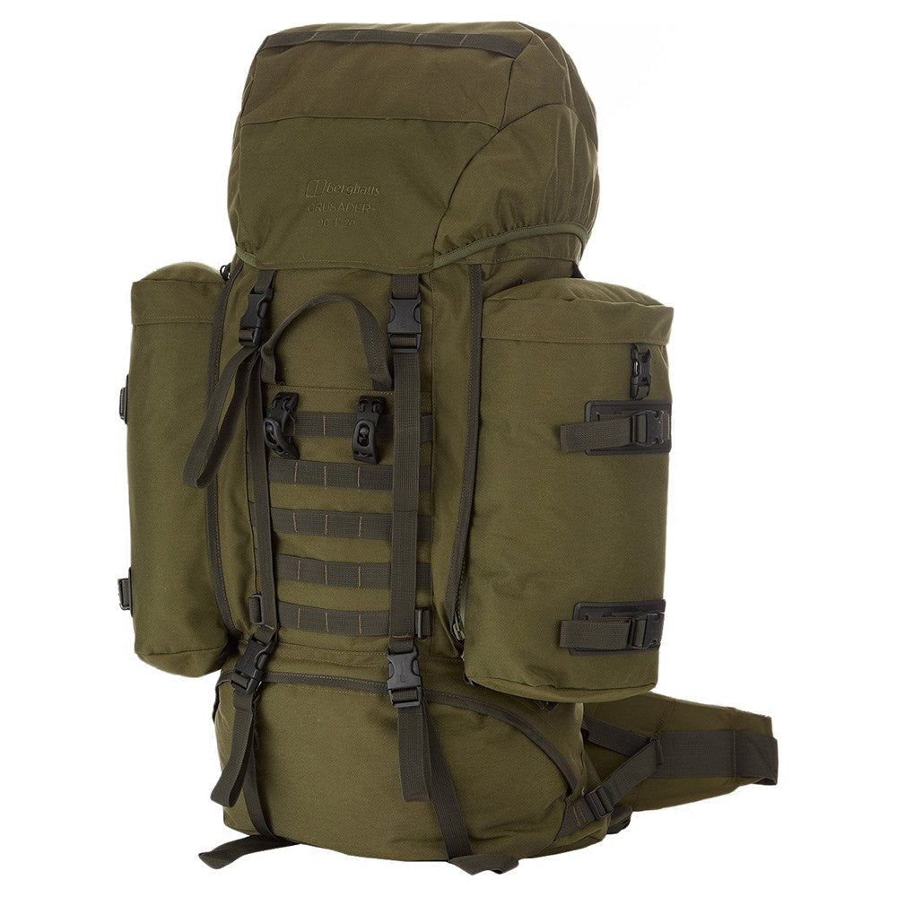 Mochila MMPS Crusader III 90+20L verde con diseño militar robusto y correas visibles