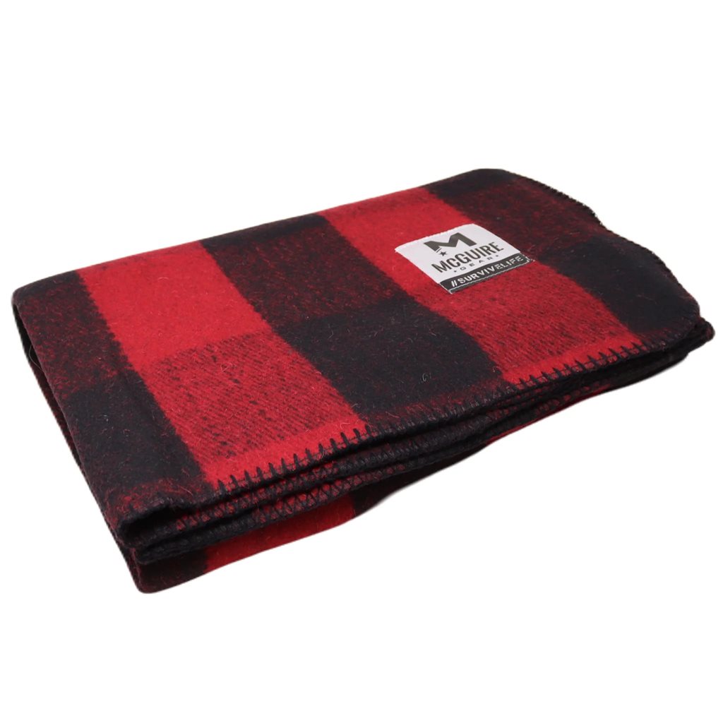 Manta de lana rematada 160 x 230 cm a cuadros rojo y negro - BK-262-RD-BK
