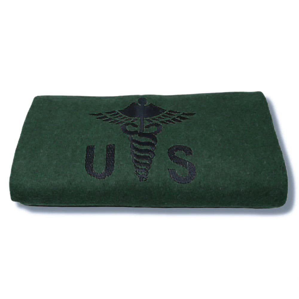 Manta US CADUCEUS verde 160 x 225 cm, 80% lana - BK-266-OD