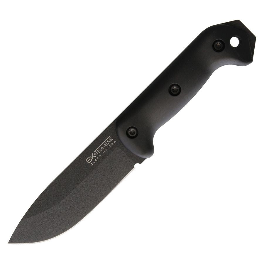 Cuchillo Becker Campanion con hoja negra y funda, 133 mm, acero 1095 Cro-Van, mango Ultramid
