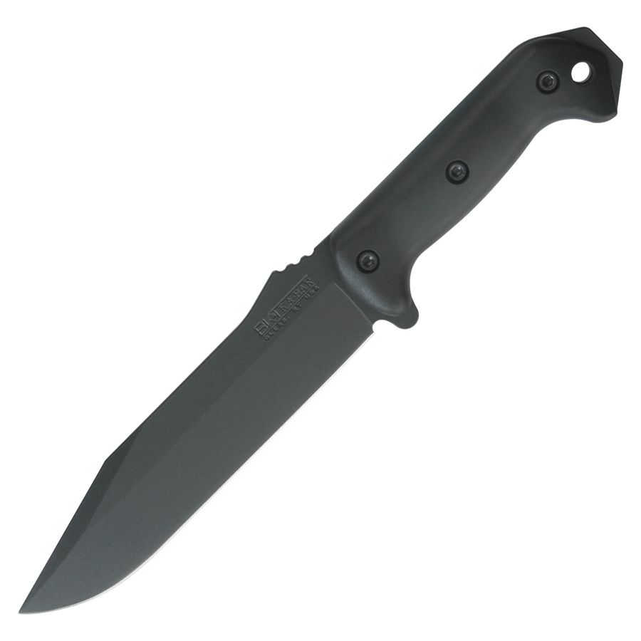 Cuchillo fijo Ka-Bar Becker Combat Utility, hoja ennegrecida 1095 Cro-Van y empuñadura Grivory