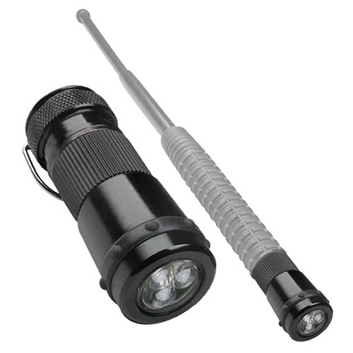 Linterna BL-01 para porra telescópica, 3 LED, negra