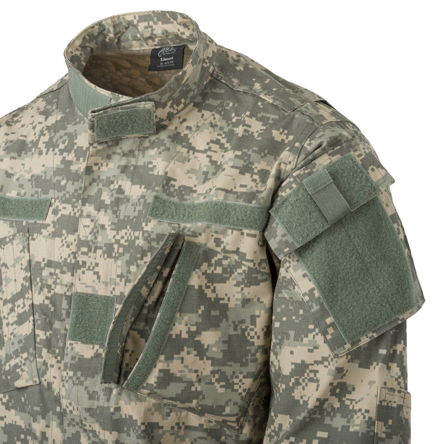 Chaqueta ACU rip-stop en patrón digital con cuello mandarín — réplica US Army