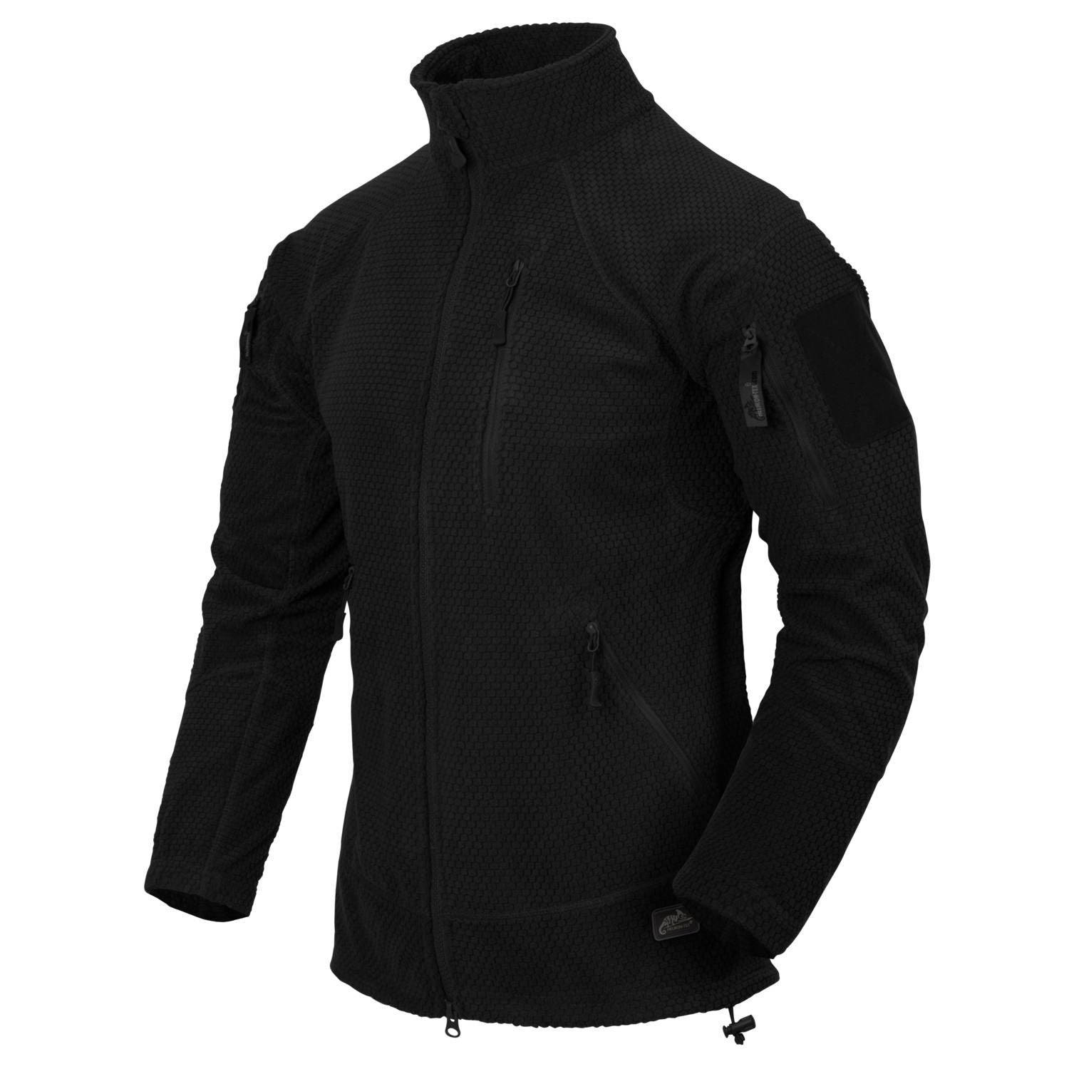 Sudadera táctica Alpha Tactical negra con bolsillos en las mangas y velcro para personalizar