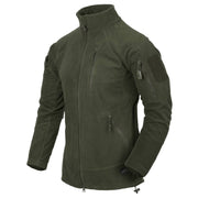 Sudadera táctica Alpha verde, fleece, bolsillos en mangas con velcro
