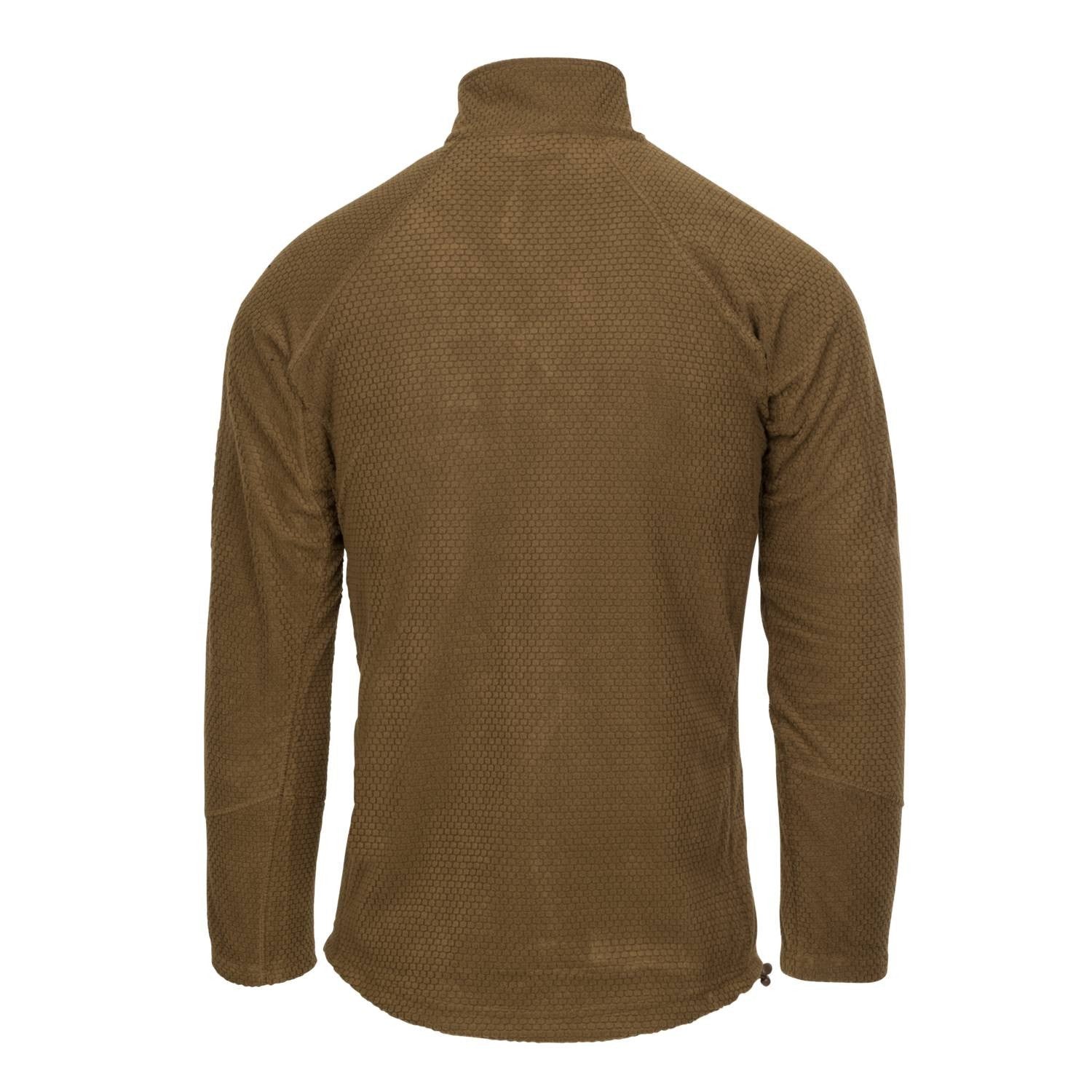 Sudadera táctica Alpha COYOTE, fleece sin capucha, bolsillos en mangas y velcro para parches