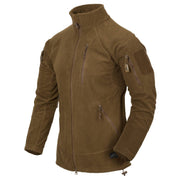 Sudadera táctica Alpha COYOTE, fleece sin capucha, bolsillos en mangas y velcro para parches
