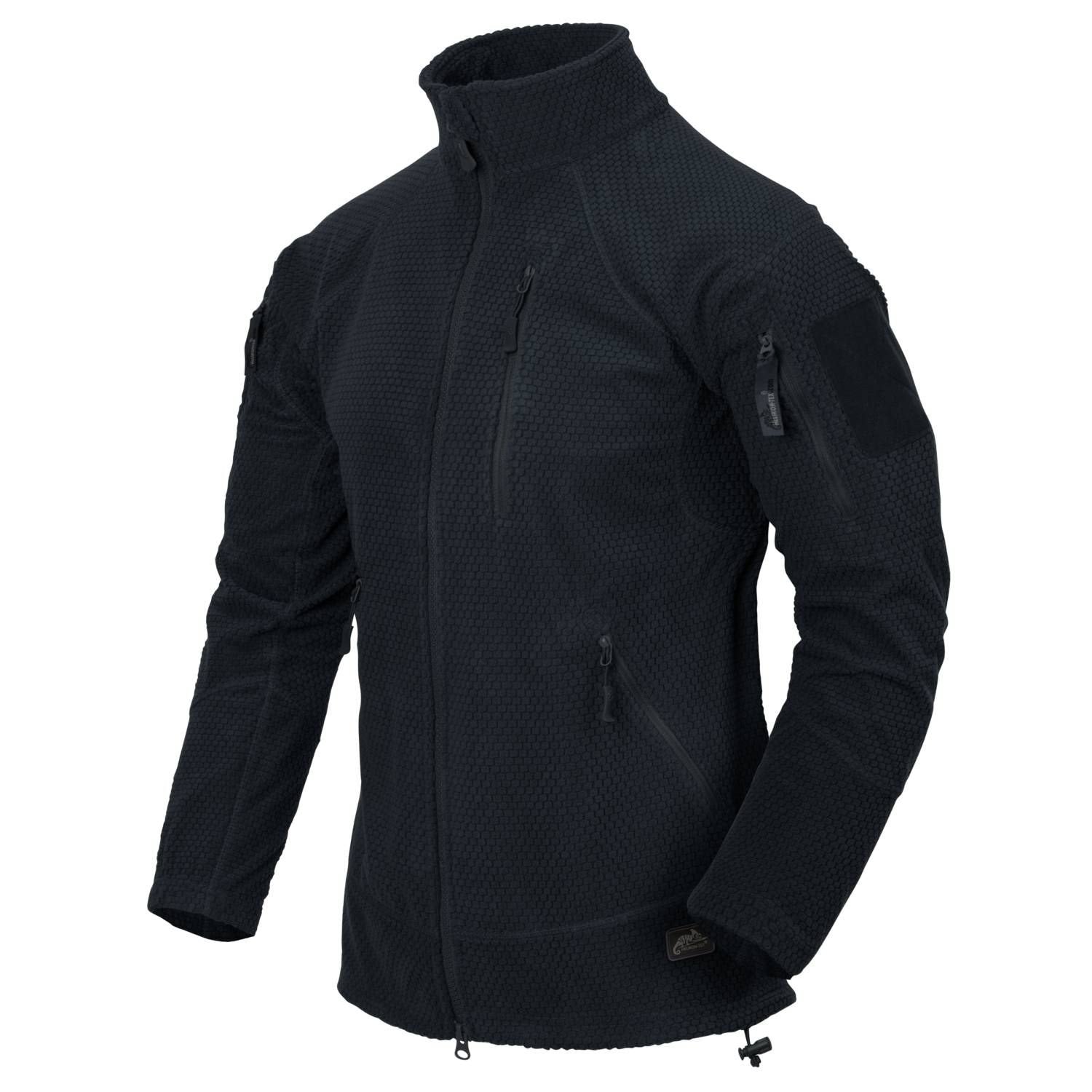 Sudadera táctica Alpha Tactical de fleece sin capucha con bolsillos en la manga y velcro para personalizar