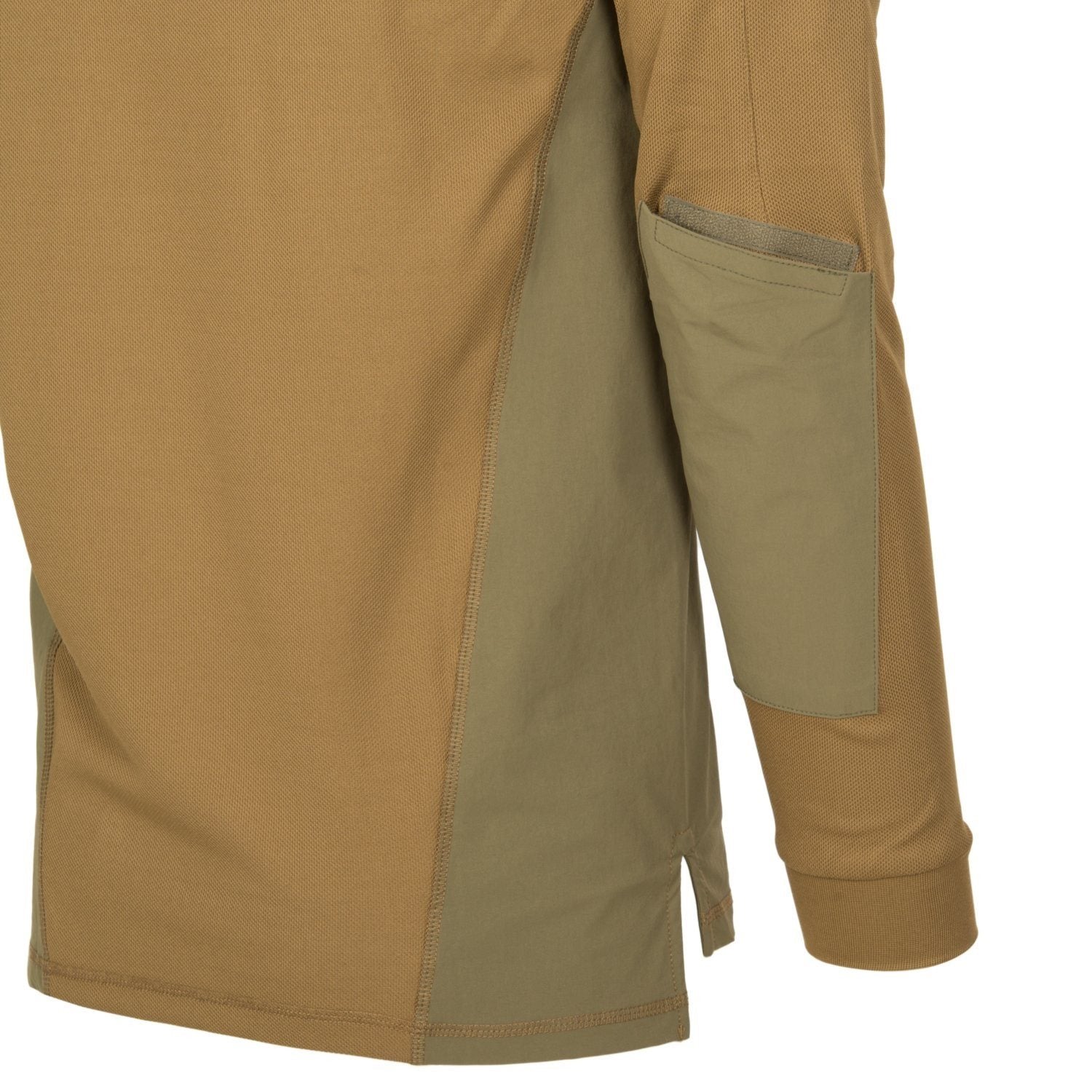 Sudadera RANGE Topcool Coyote/Adaptive Green con capucha, paneles elásticos laterales y refuerzos en codos