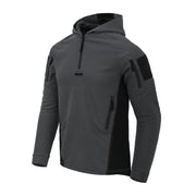 Sudadera RANGE TOPCOOL gris oscuro/negra con capucha, paneles elásticos, 3 bolsillos y refuerzos en codos