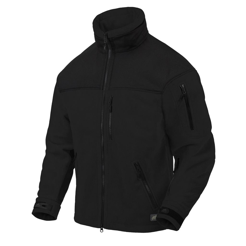 Chaqueta fleece Classic Army Windblocker negra con capucha oculta y bolsillos