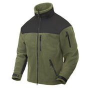 Chaqueta fleece Classic Army Windblocker verde/negro, tejido suave y resistente con capucha oculta