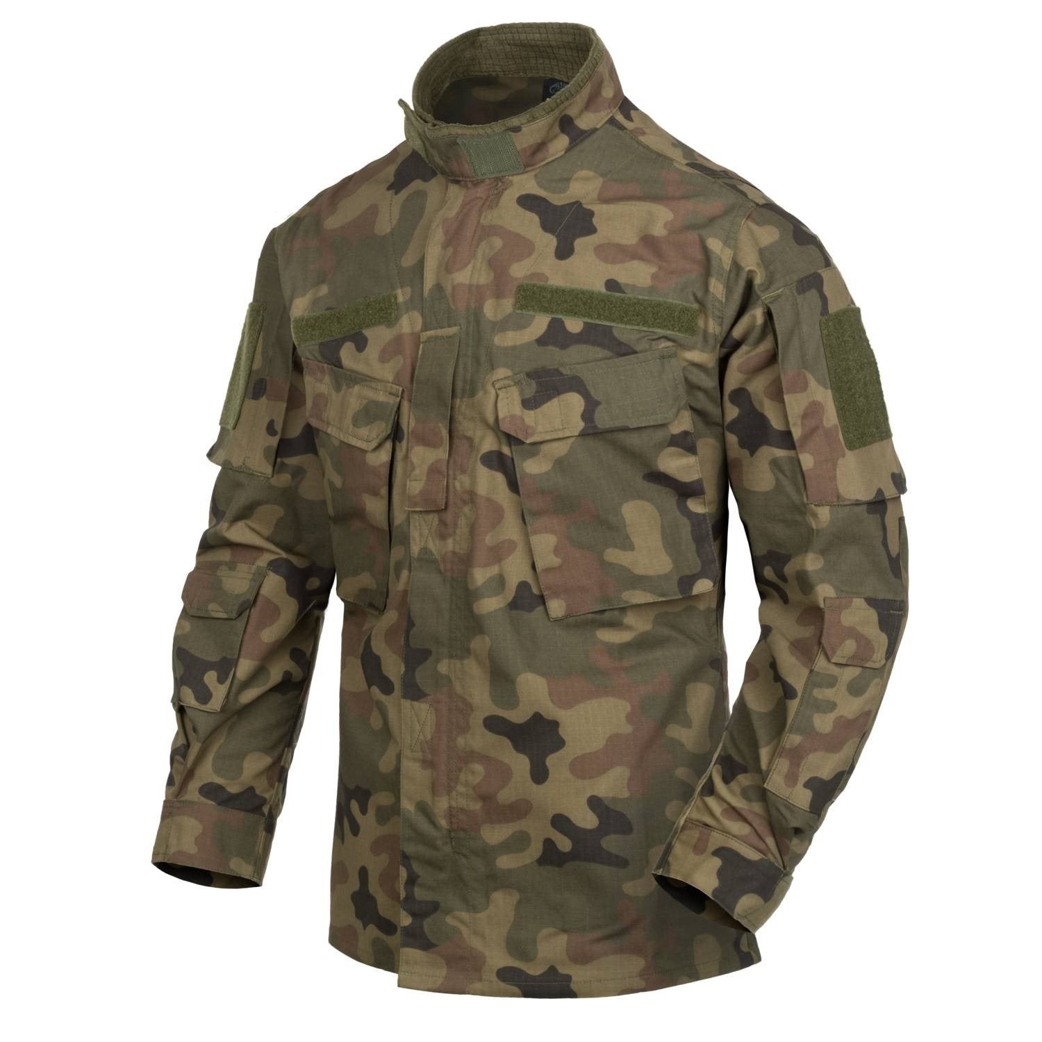 Chaqueta CPU rip-stop PL Woodland, corte moderno y cuello alto con forro suave