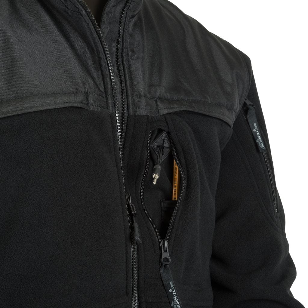 Chaqueta DEFENDER fleece negra para personal de seguridad