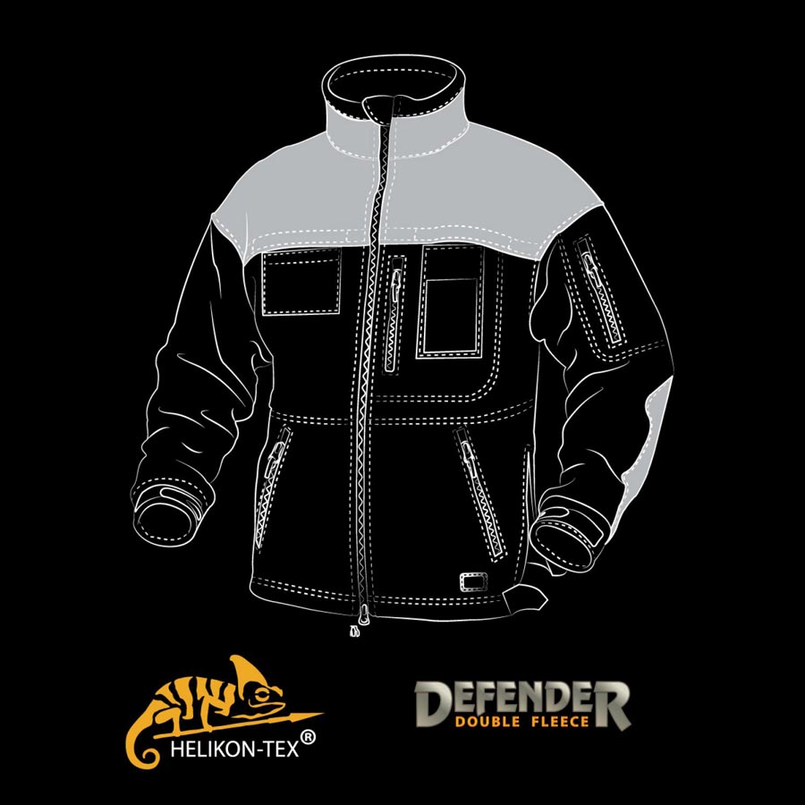 Chaqueta DEFENDER fleece negra para personal de seguridad