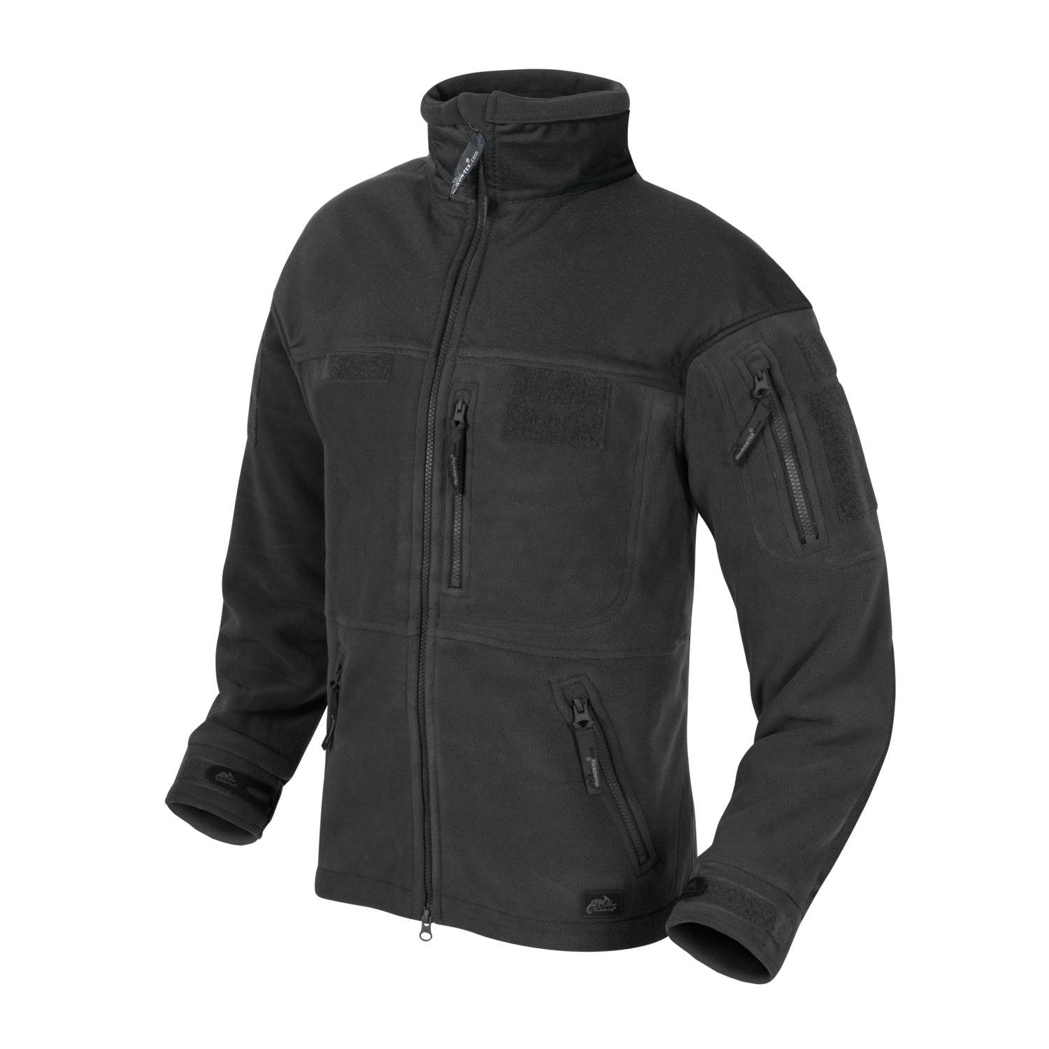 Chaqueta fleece INFANTRY negra con camuflaje woodland polaco