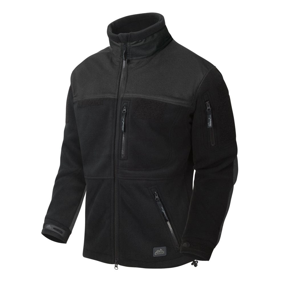 Chaqueta fleece INFANTRY negra con camuflaje woodland polaco