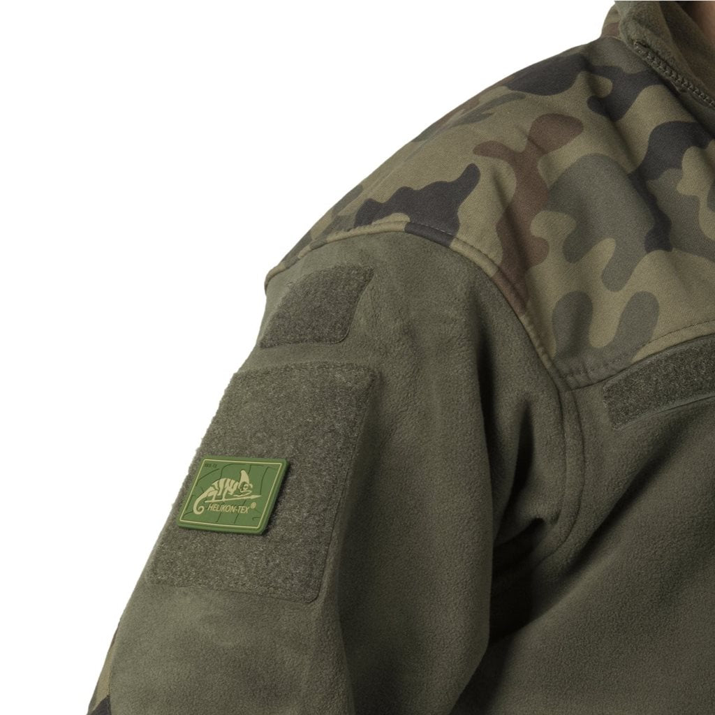 Chaqueta polar HELIKON-TEX INFANTRY verde woodland con cuatro bolsillos y refuerzos